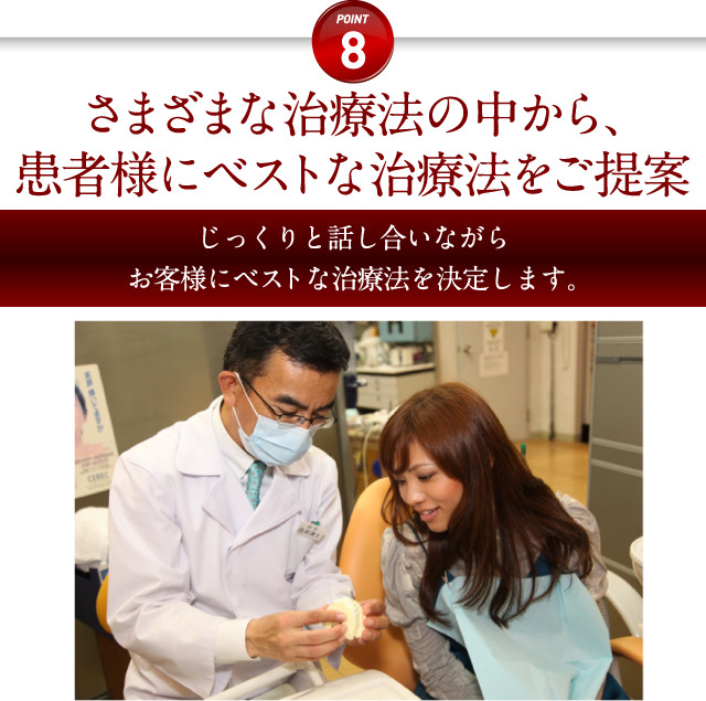さまざまな治療法の中から、患者様にベストな治療法をご提案