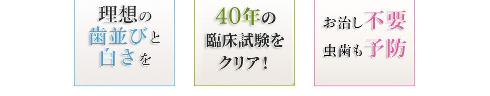 1歯　95,000円から※40年の臨床試験をクリア！お治し不要、虫歯も予防
