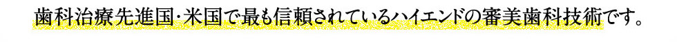 審美歯科治療先進国・米国で最も信頼されているハイエンドの審美歯科技術です。